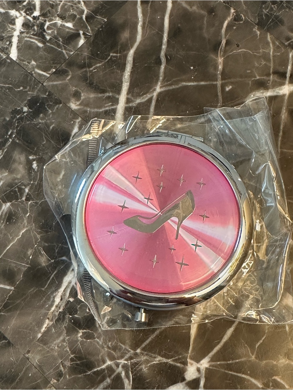 NEW Pink High Heel Compact Mirror 👠💖 Double-Sided Travel Purse Mirror